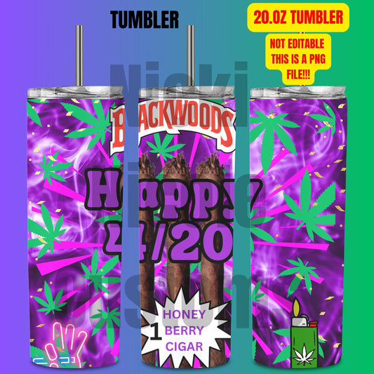 420 Back wood 20oz Straight Tumbler