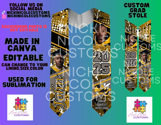 Graduation Stole Editable 2025 Graduation
