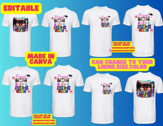 2025CrayonPreK Grad Shirt Template (Bundle Of 2 Editable)
